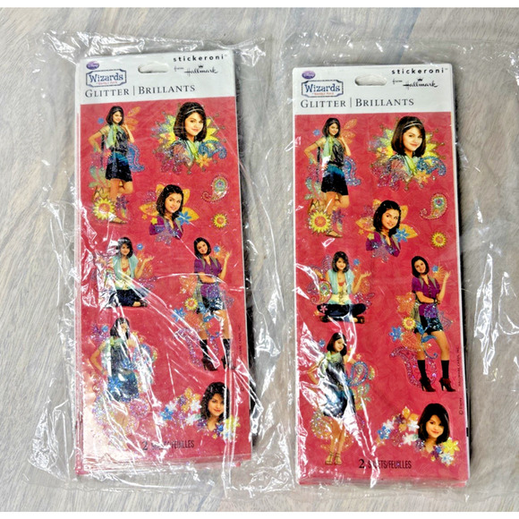 Disney Wizards of Waverly Place Glitter Stickers Lot of 2 Sealed Vintage Selena - Picture 1 of 3